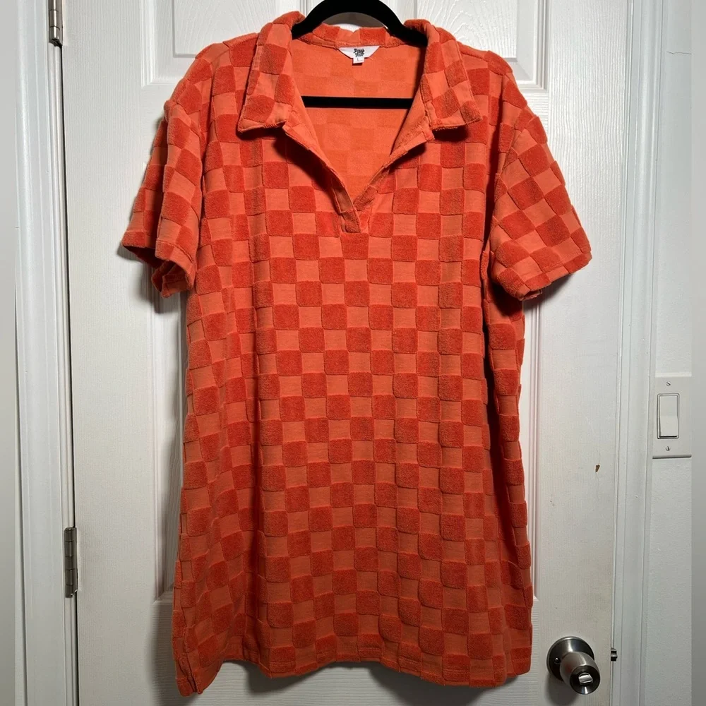 NWOT Ascot and Hart Checked Short Sleeve Graphic Dress - Picture 1 of 9